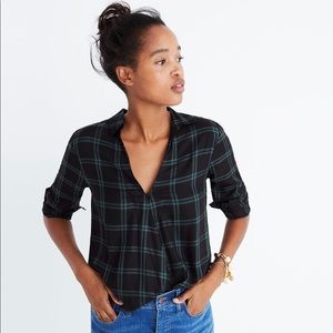 Madewell Wrap-Front Shirt in Palma Plaid